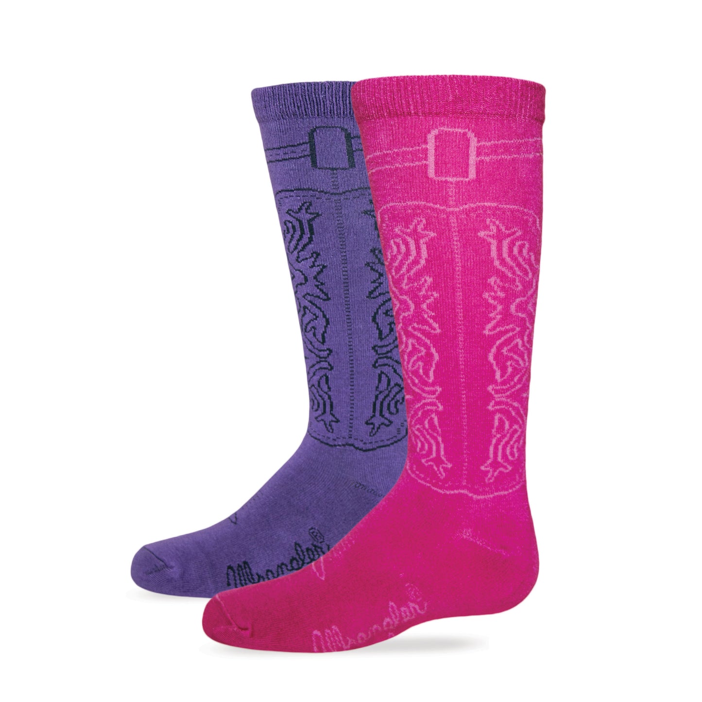 Wrangler Girls Cowgirl Boot Sock 2 Pack