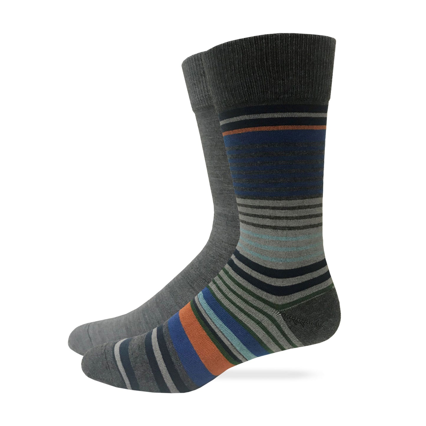 Top Flite Men's Stripe Crew Dress Socks 2 Pair Pack