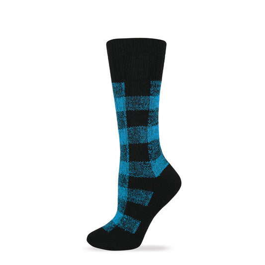 Wise Blend Ladies Merino Wool Blend Plaid Pattern Cushion Socks 1 Pair
