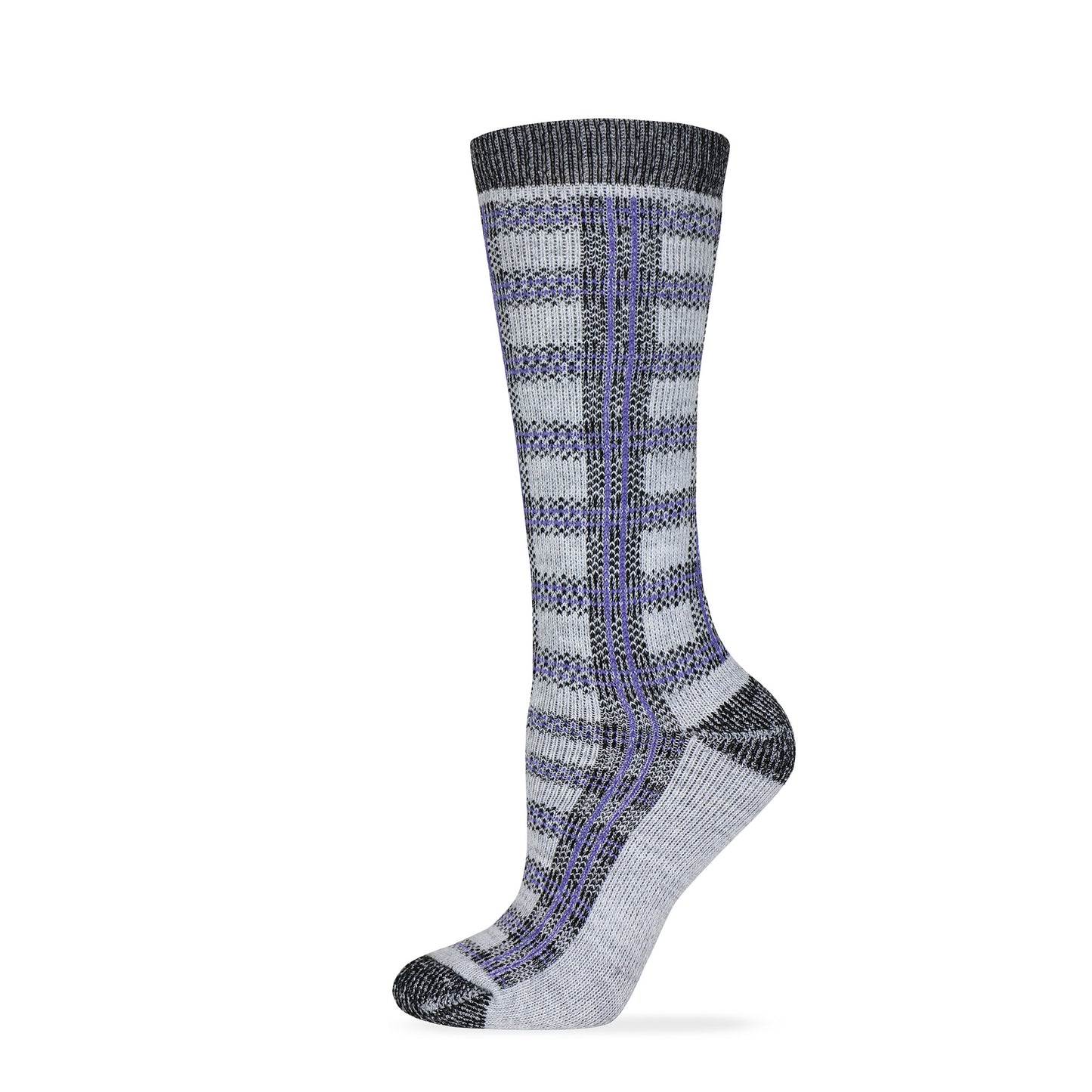Wise Blend Ladies Merino Wool Blend Plaid Socks 1 Pair