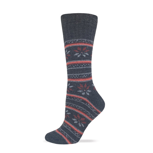 Wise Blend Ladies Merino Wool Blend Floral Frost Socks 1 Pair