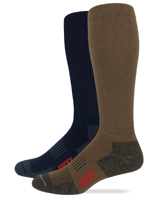 Rocky Mens Lightweight Ultra Dri Tall Boot Socks 2 Pair Pack