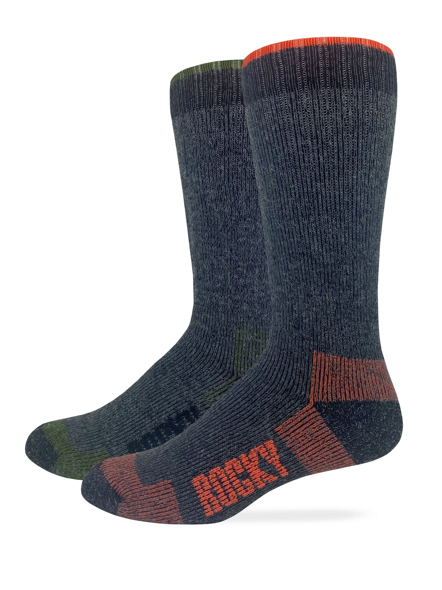 Rocky Mens Heavyweight Merino Wool Blend Mid Calf Boot Socks 2 Pair Pack