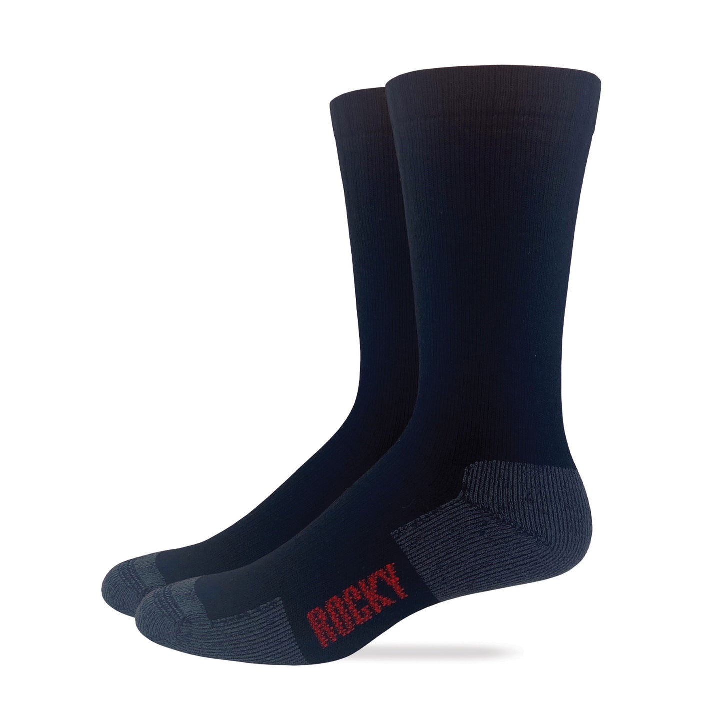 Rocky Mens Merino Wool Blend Full Cushion Mid Calf Boot Socks 2 Pair Pack