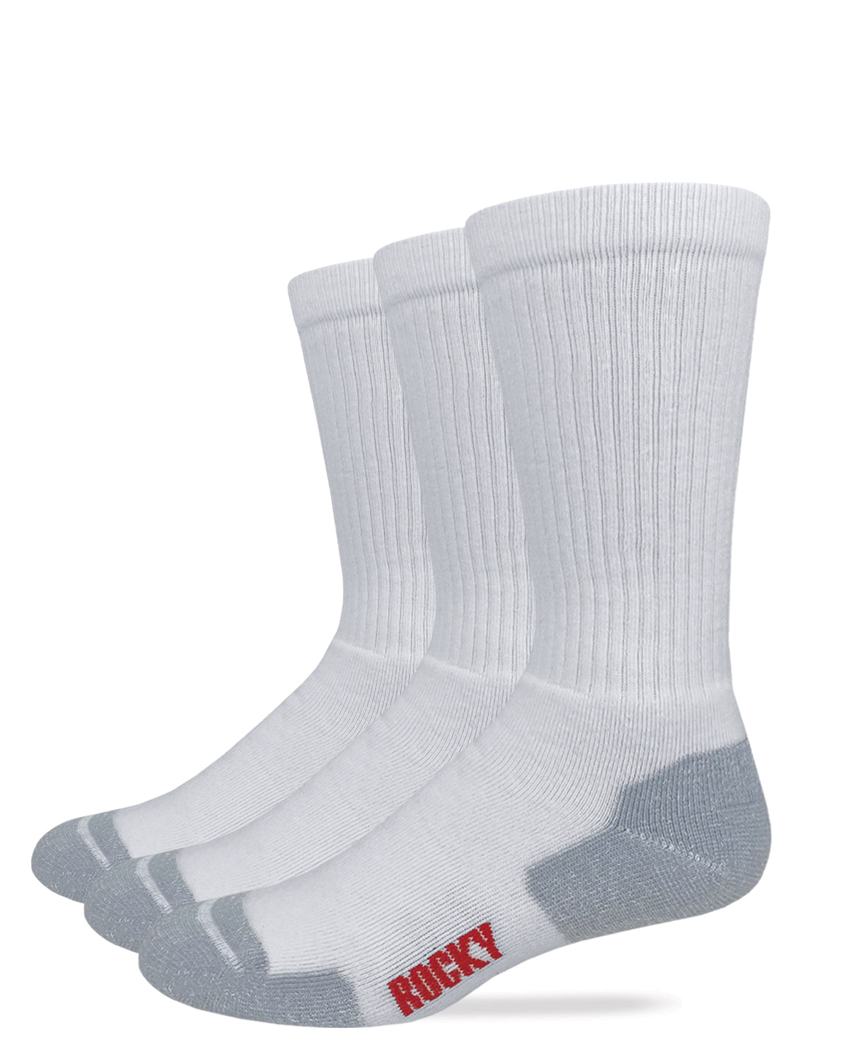 Rocky Mens Cotton Full Cushion Crew Socks 3 Pair Pack