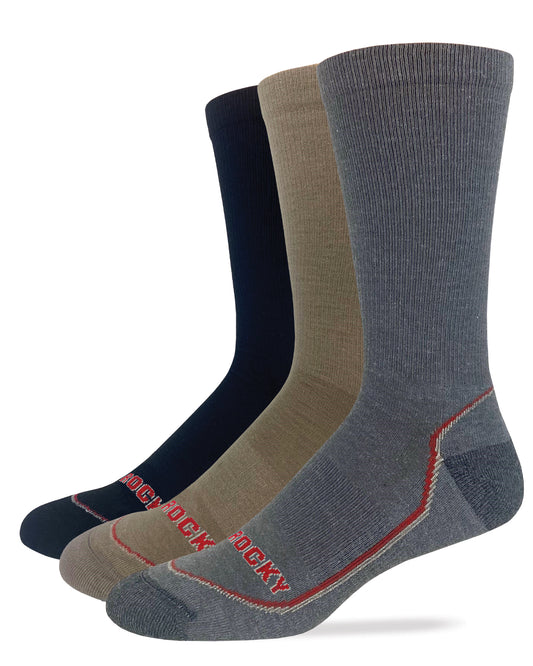 Rocky Mens Merino Wool Lightweight Year Round Crew Socks 1 Pair Pack