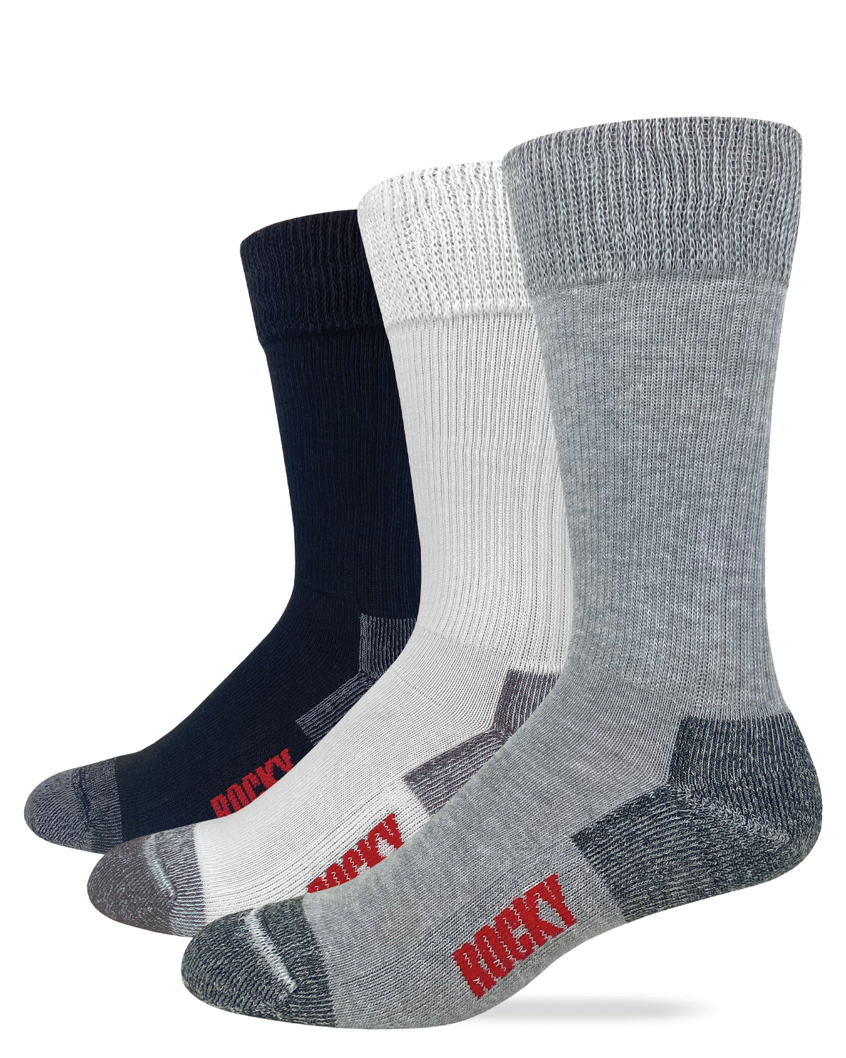 Rocky Mens Ultra Dri Non Binding Stretch Top Crew Work Boot Socks 2 Pair Pack