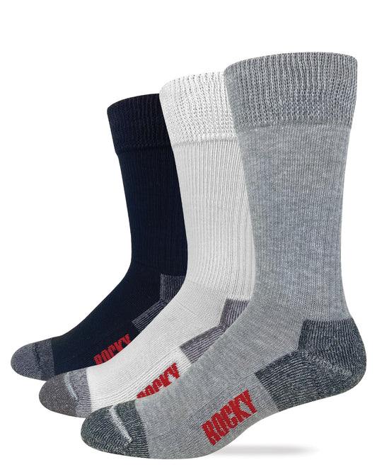 Rocky Mens Ultra Dri Non Binding Stretch Top Crew Work Boot Socks 2 Pair Pack