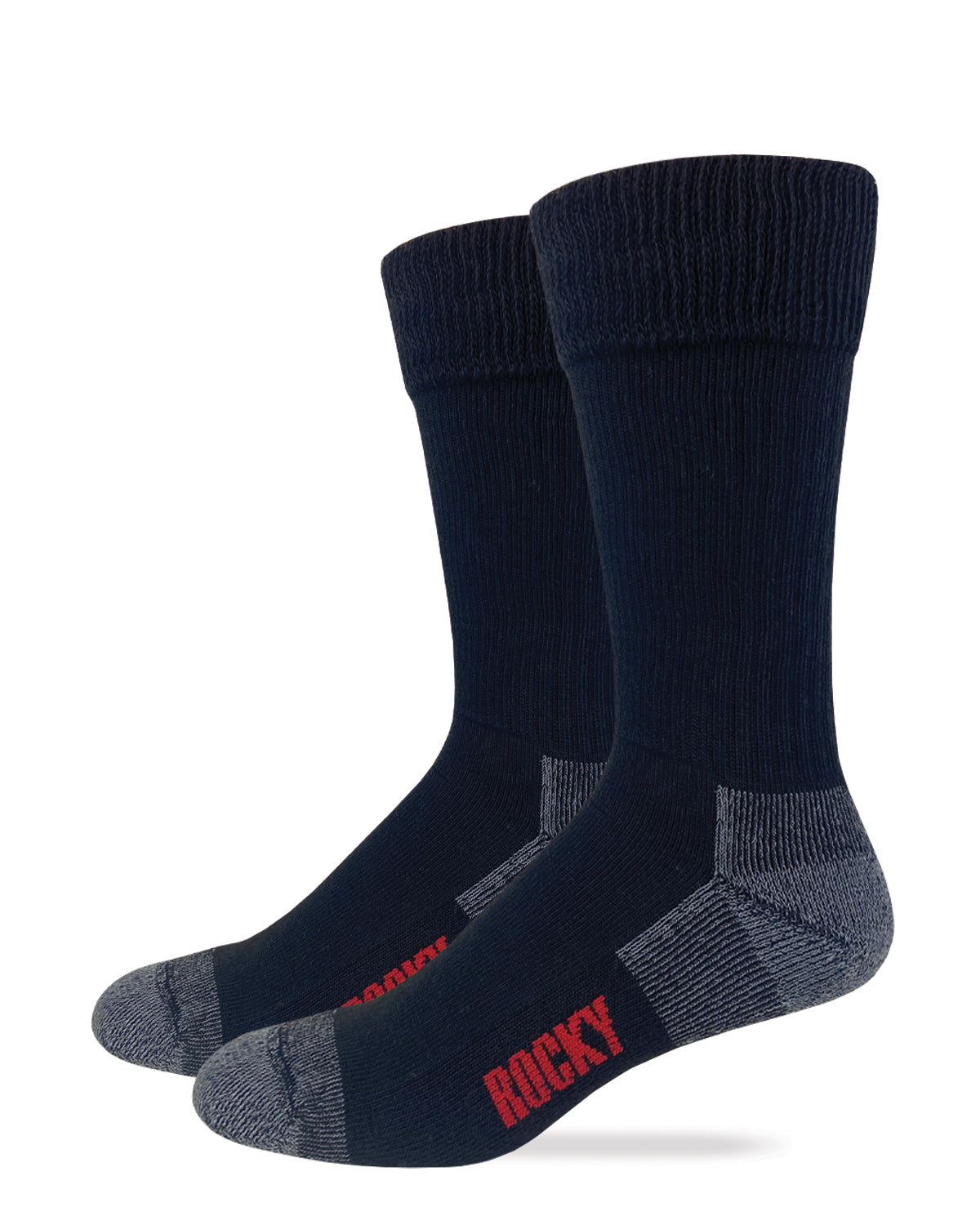 Rocky Mens Ultra Dri Non Binding Stretch Top Crew Work Boot Socks 2 Pair Pack