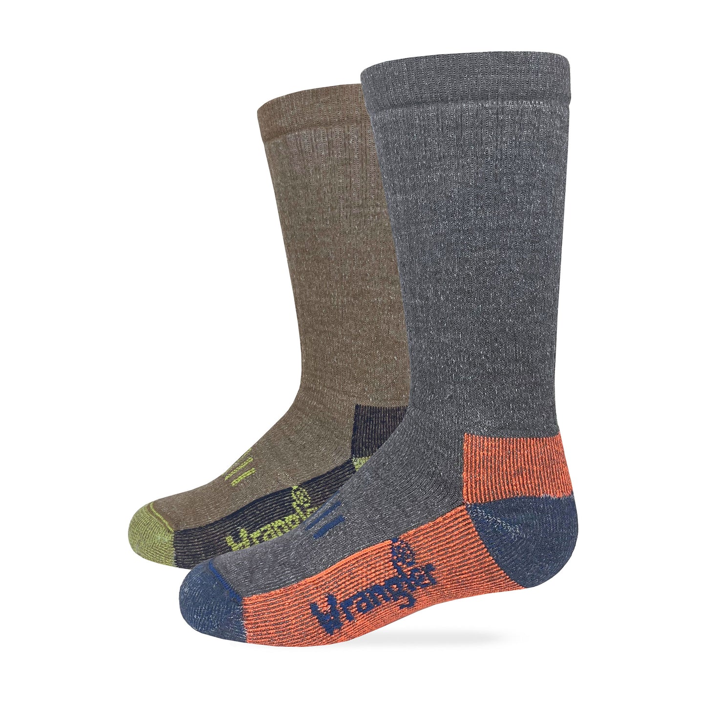 Wrangler Youth Boys Heavyweight Merino Wool Full Cushion Boot Socks 2 Pair Pack