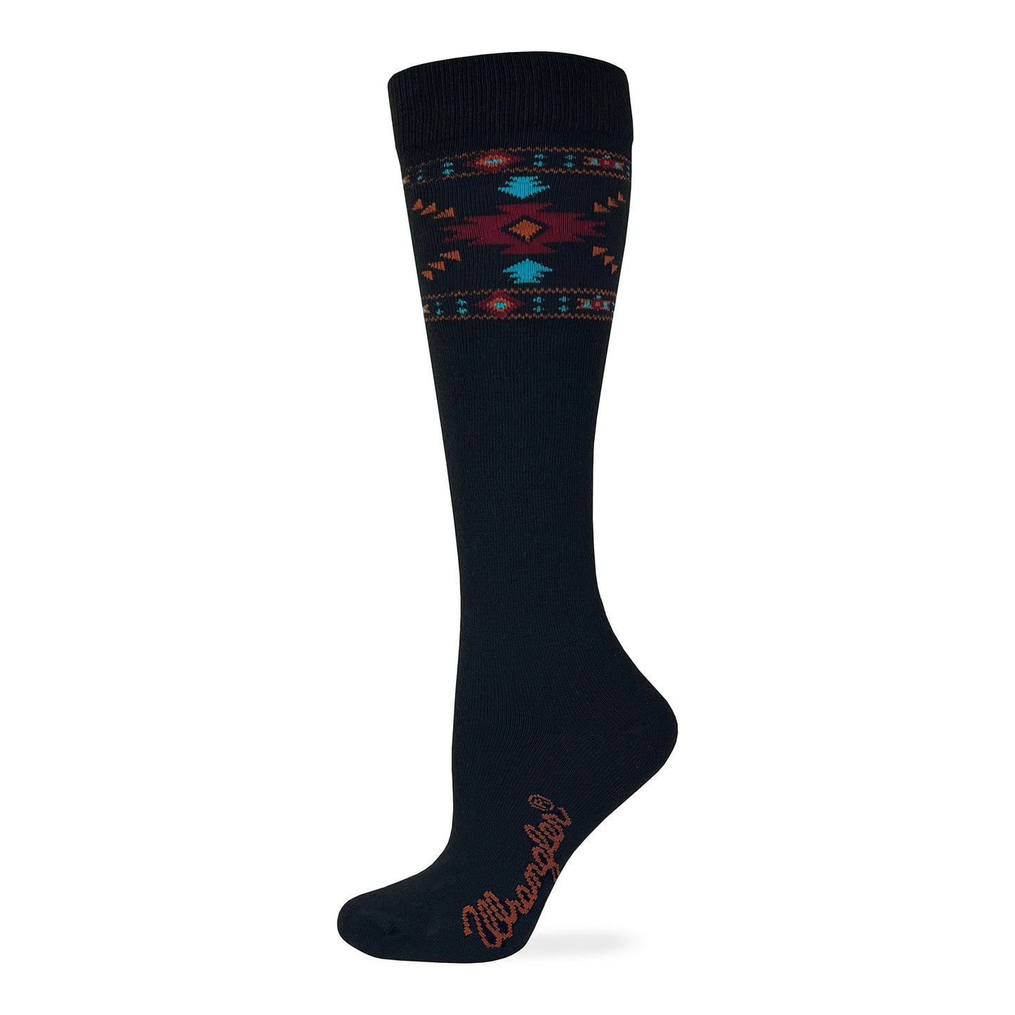 Wrangler Ladies Merino Wool Aztec Pattern Knee High Socks 1 Pair