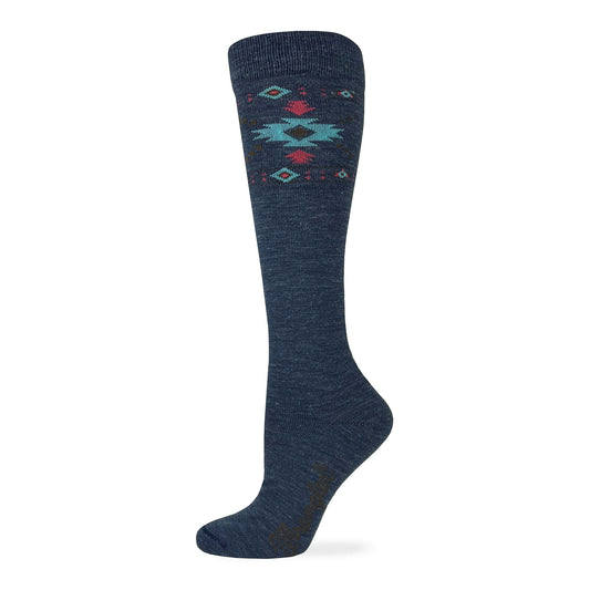 Wrangler Ladies Merino Wool Aztec Pattern Knee High Socks 1 Pair