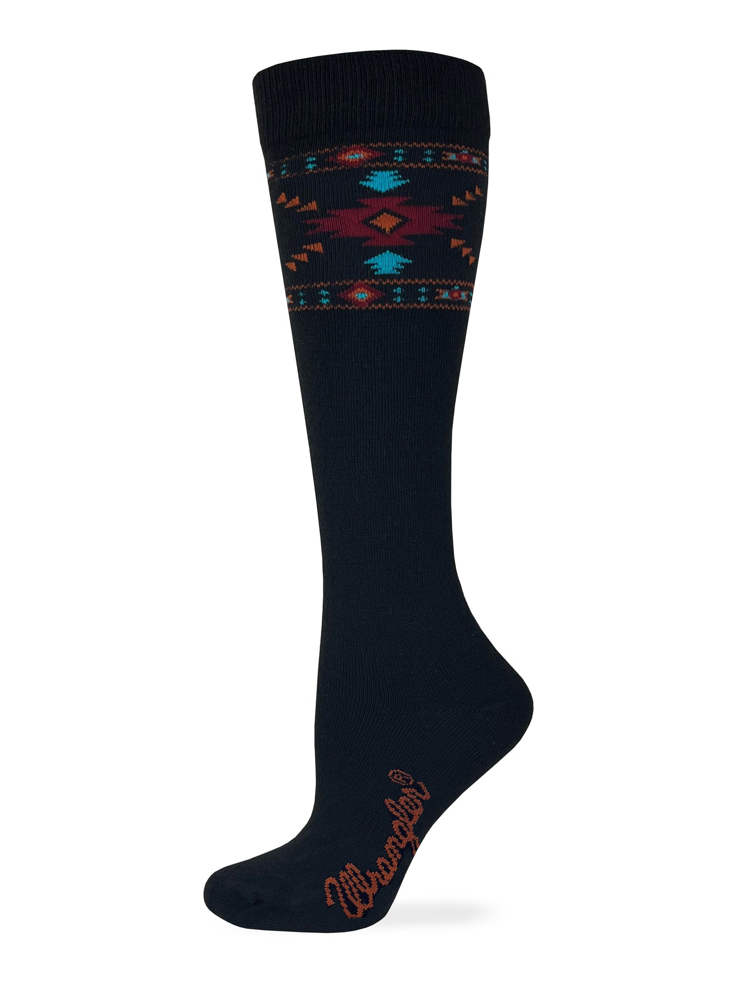Wrangler Ladies Merino Wool Aztec Pattern Knee High Socks 1 Pair