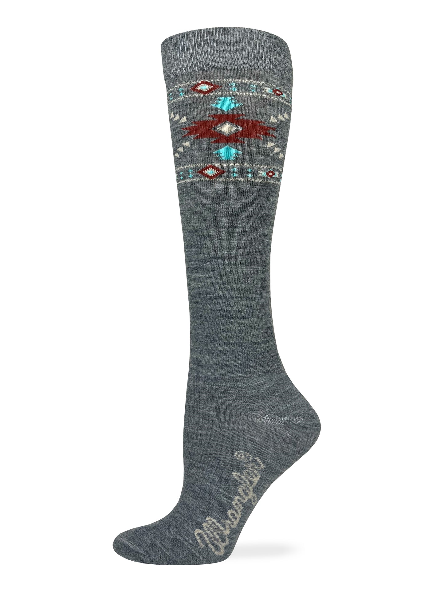 Wrangler Ladies Merino Wool Aztec Pattern Knee High Socks 1 Pair
