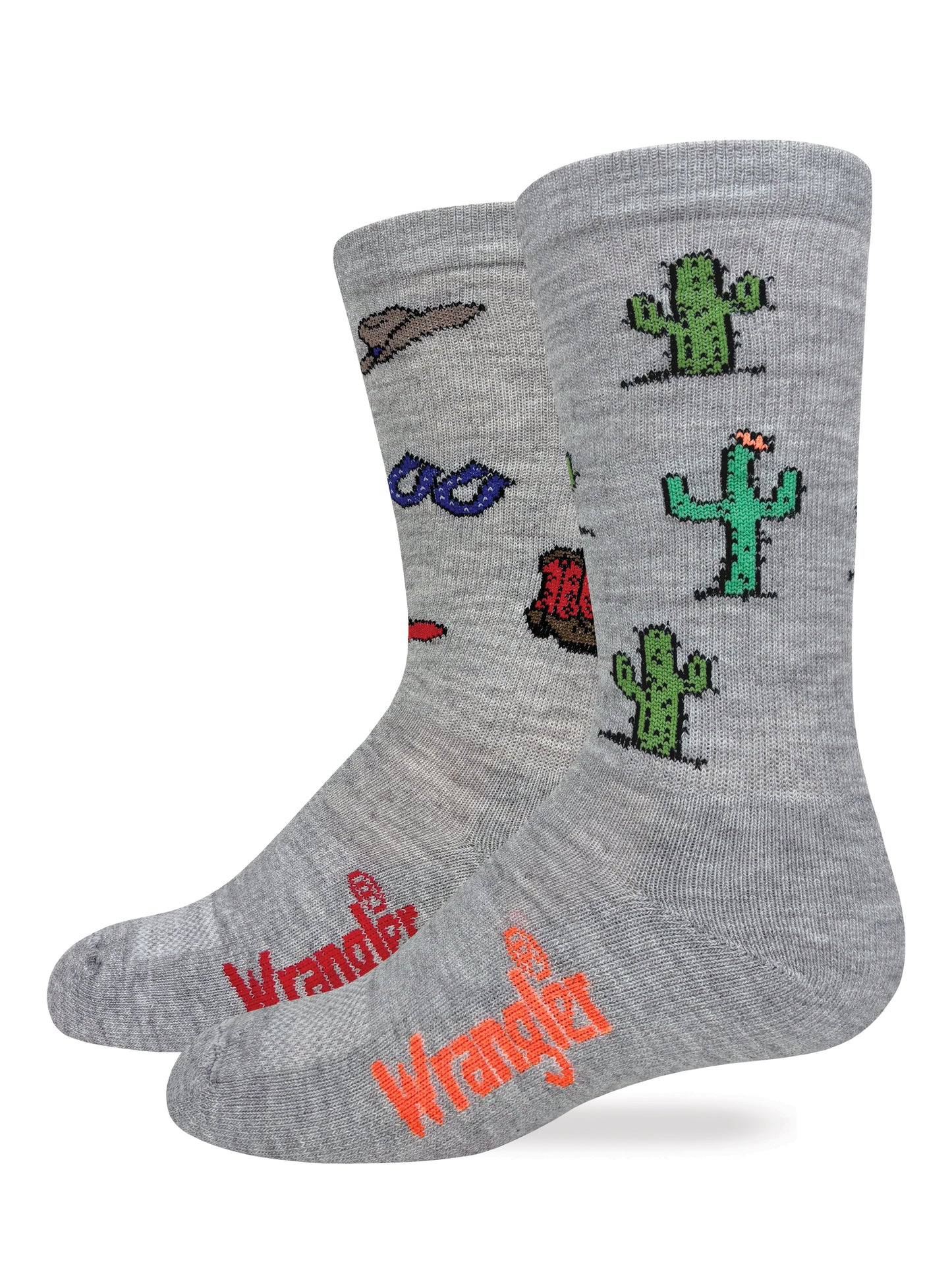 Wrangler Youth Boys Girls Western Pattern Boot Socks 2 Pair Pack