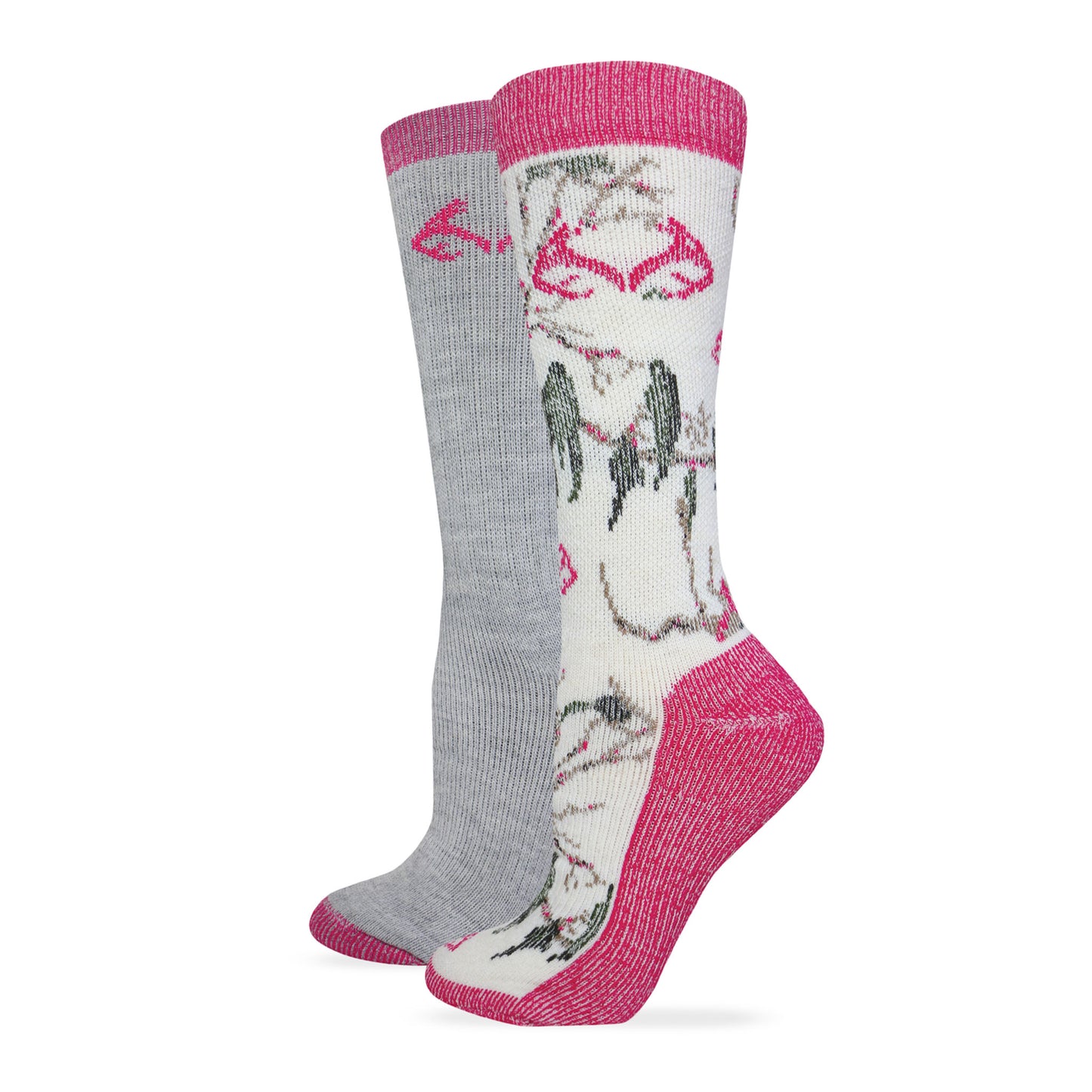 Realtree Ladies Snow Camo Merino Wool Blend Socks 2 Pair