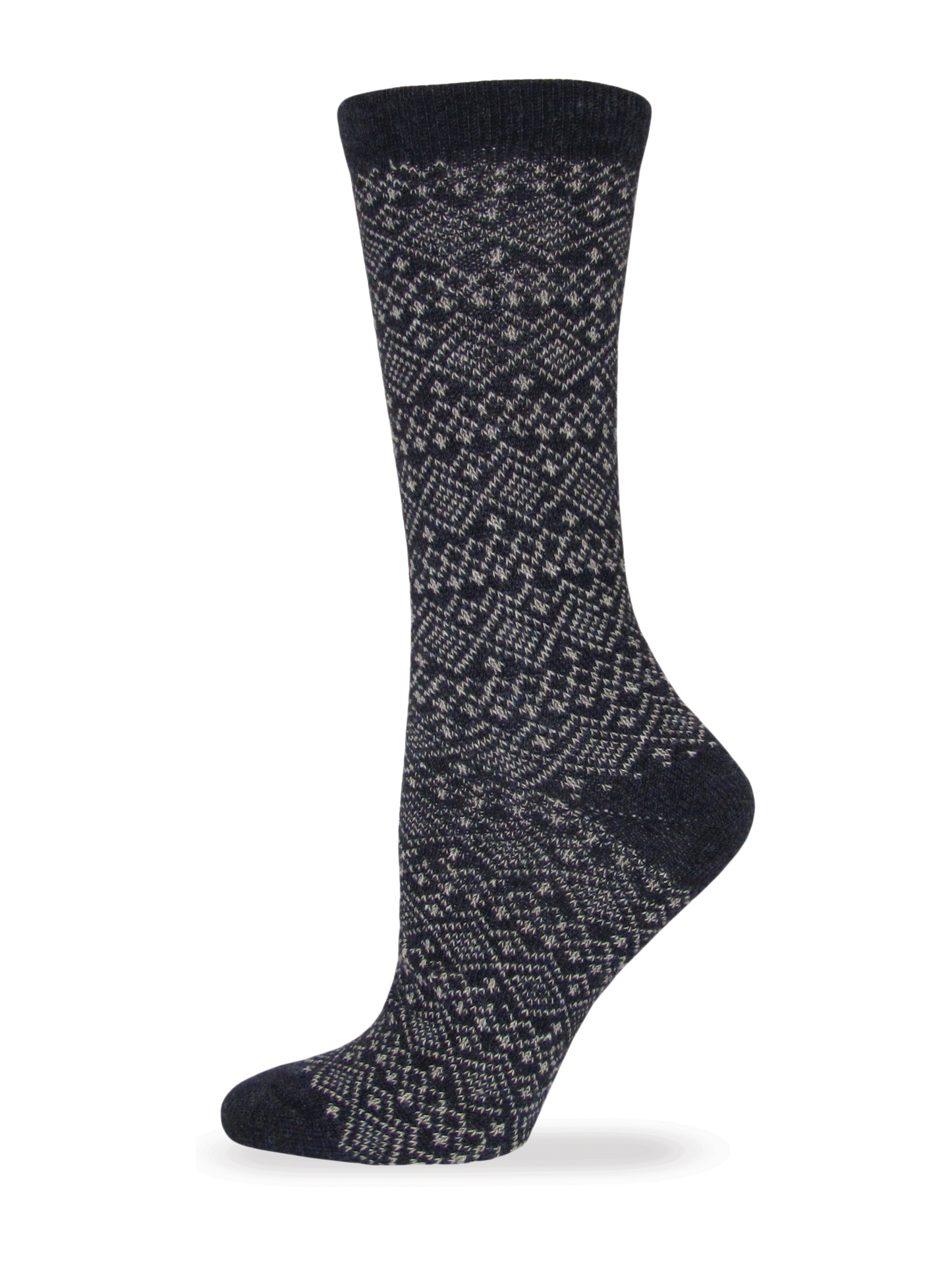 Wise Blend Ladies Sweater Fairisle Crew Socks 1 Pair Pack
