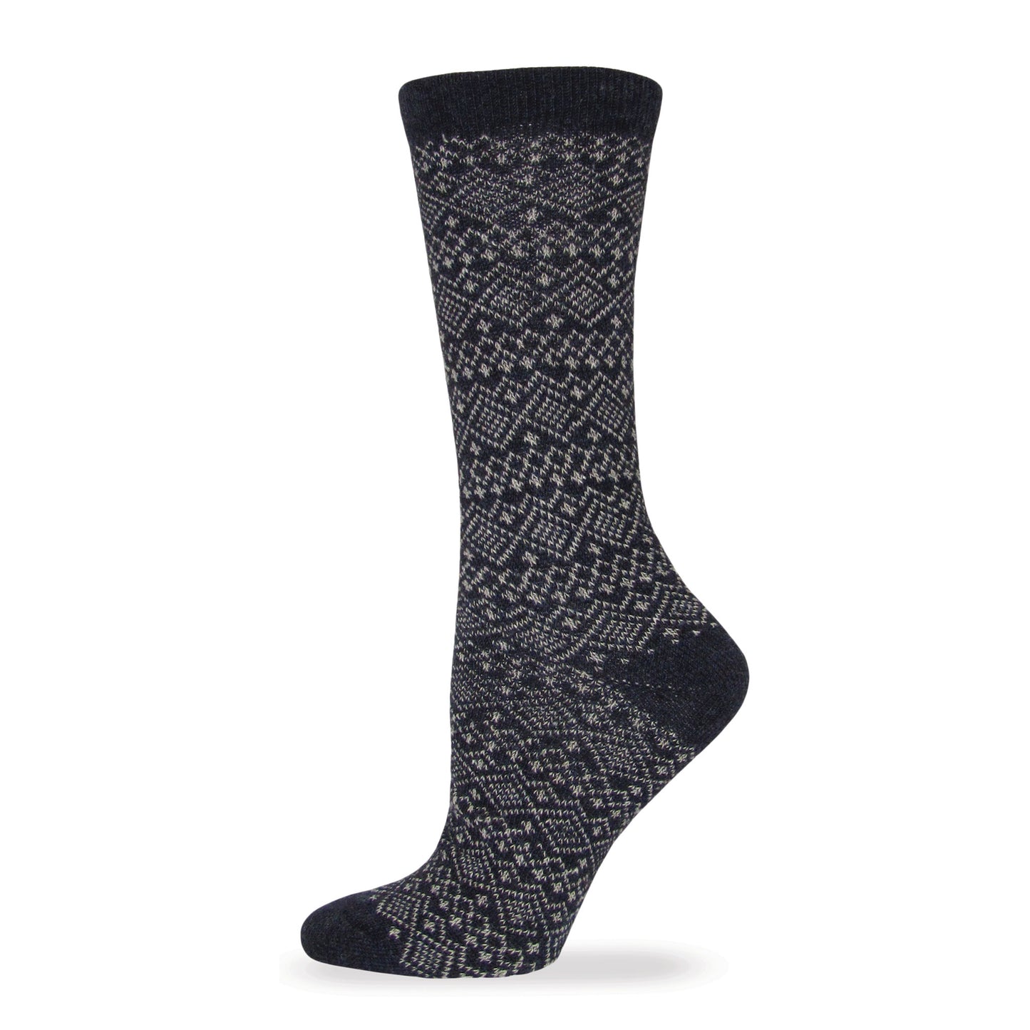 Wise Blend Ladies Sweater Fairisle Crew Socks 1 Pair Pack
