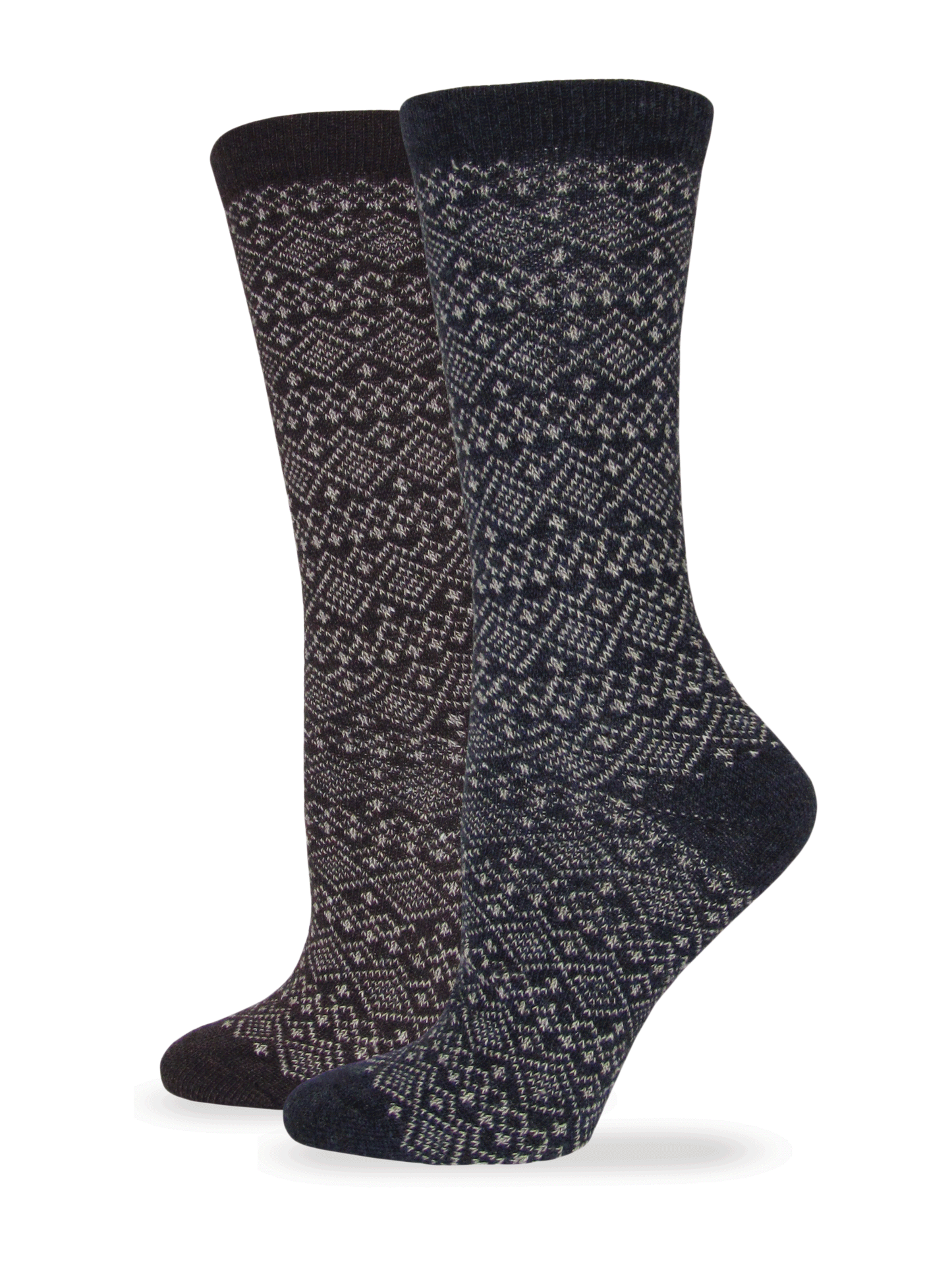 Wise Blend Ladies Sweater Fairisle Crew Socks 1 Pair Pack