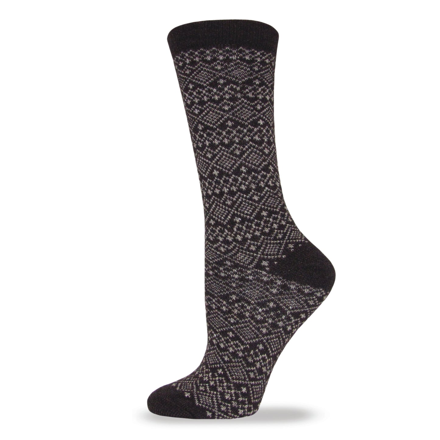 Wise Blend Ladies Sweater Fairisle Crew Socks 1 Pair Pack
