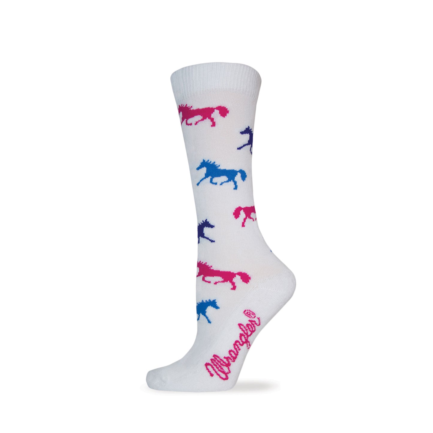 Wrangler Ladies Horse Pattern Crew Socks 1 Pair
