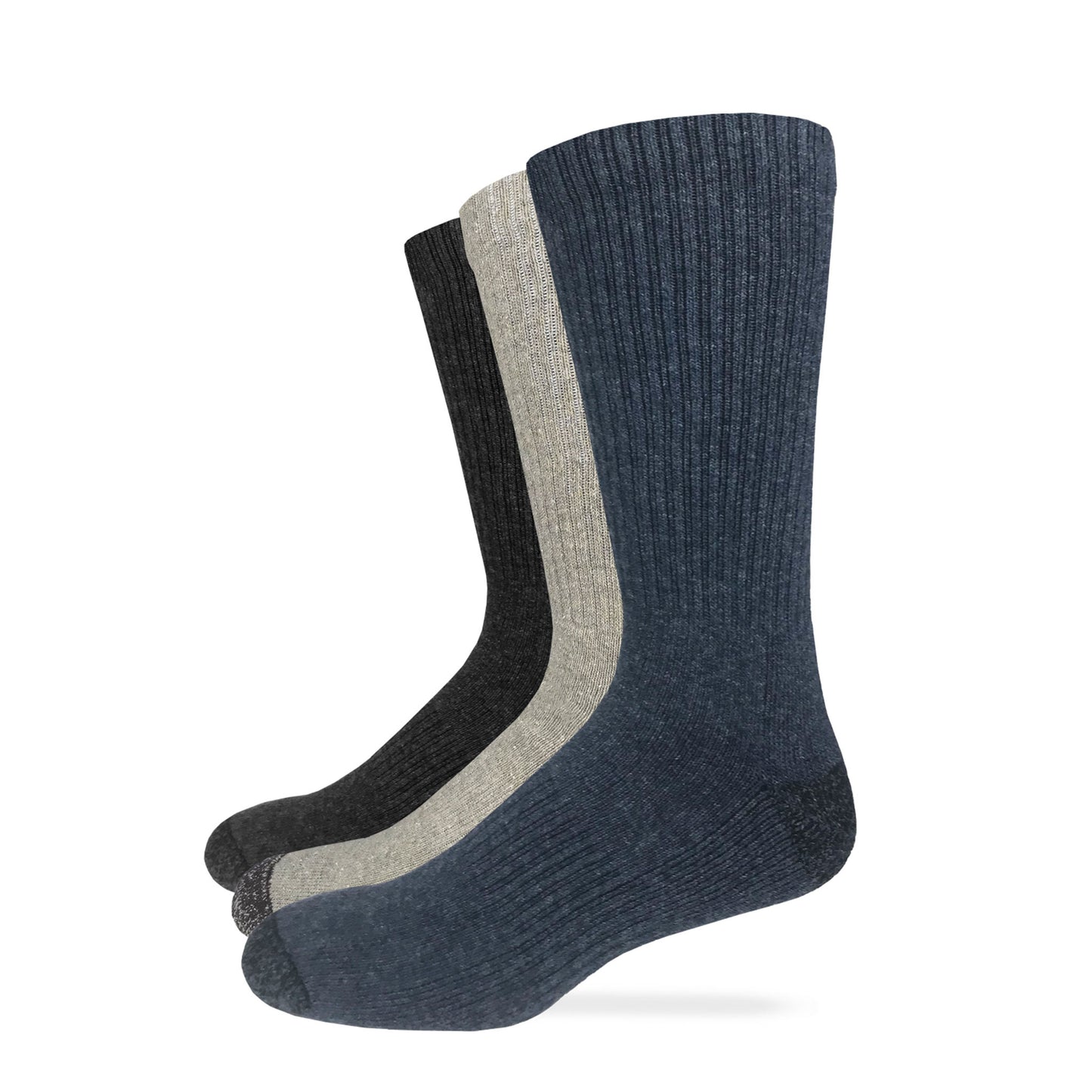 Carolina Ultimate Mens Cotton Everyday Work Casual Crew Socks 3 Pack