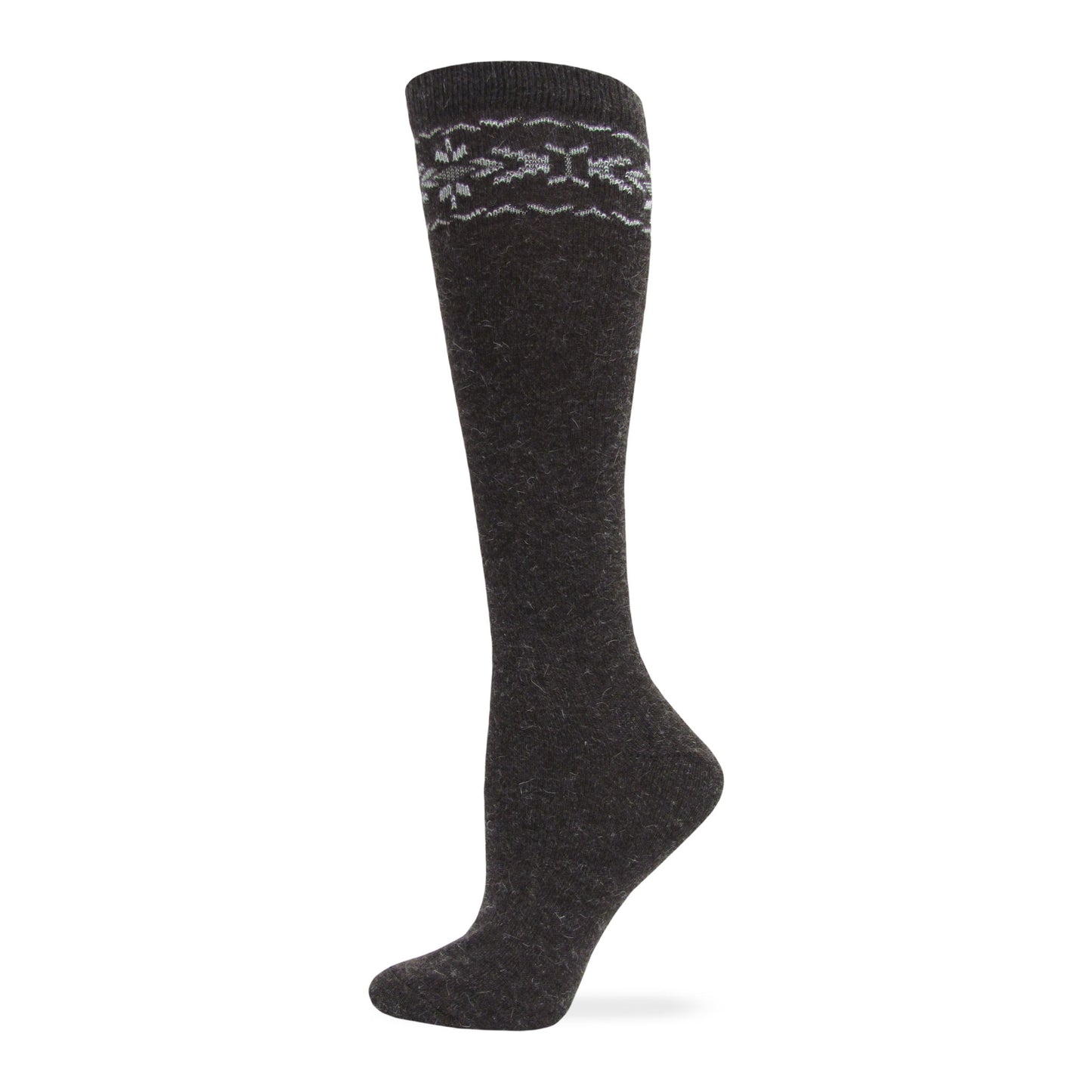 Wise Blend Ladies Angora Flower Knee High Socks 1 Pair Pack