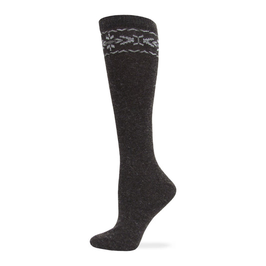 Wise Blend Ladies Angora Flower Knee High Socks