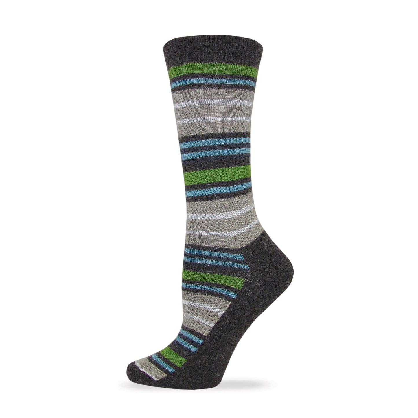Wise Blend Ladies Angora Stripe Crew Socks 1 Pair Pack