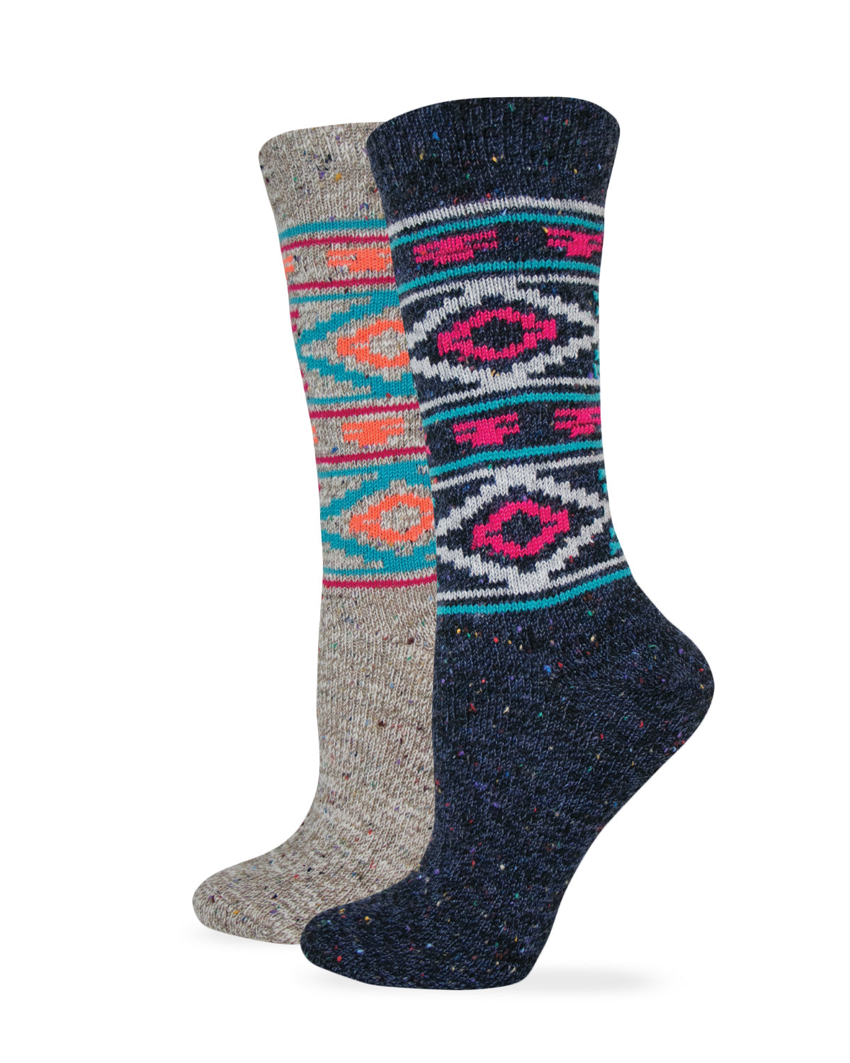 Wise Blend Ladies Aztec Pattern Comfy Crew Socks 1 Pair Pack