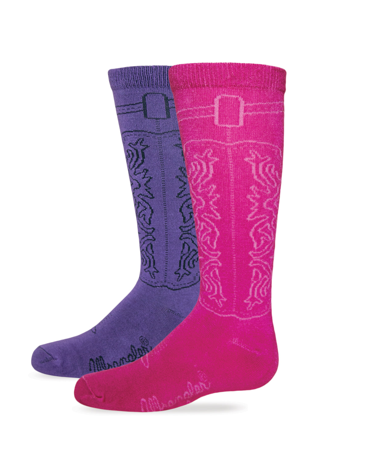 Wrangler Girls Cowgirl Boot Sock 2 Pack