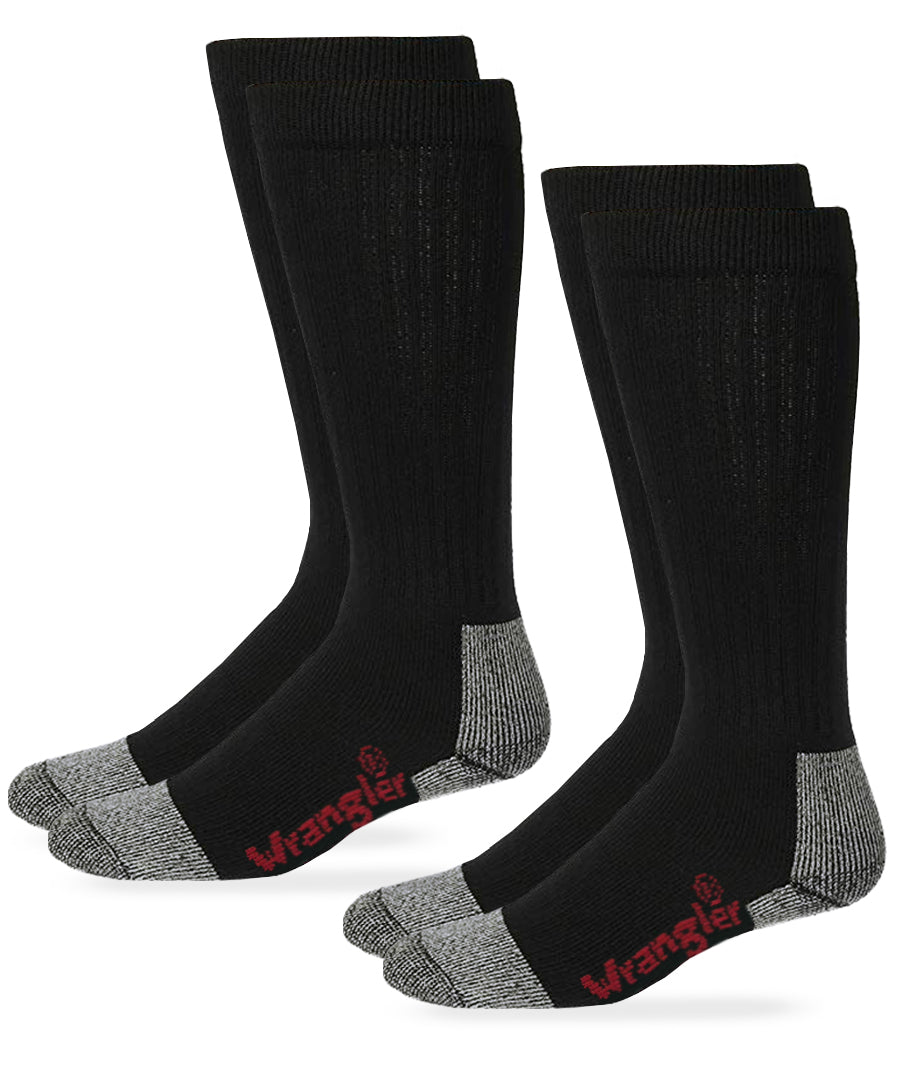 Wrangler Riggs Men's Cotton Over the Calf Work Boots Socks 2 Pair