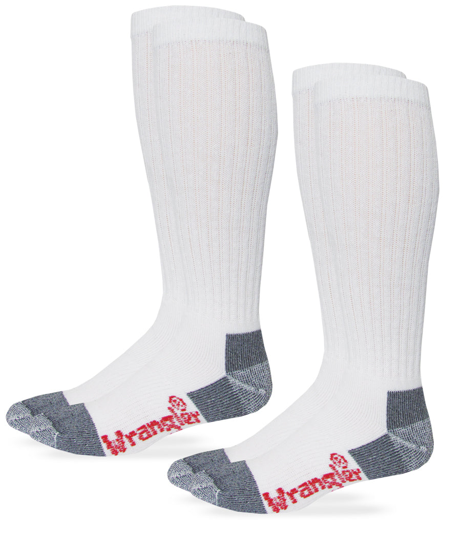 Wrangler Riggs Men's Cotton Over the Calf Work Boots Socks 2 Pair
