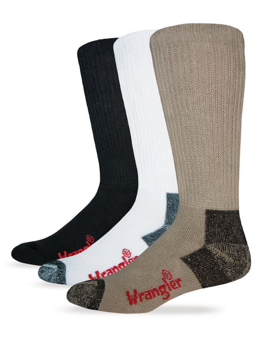 Wrangler Men's Cotton Non-Binding Boot Socks 2 Pair