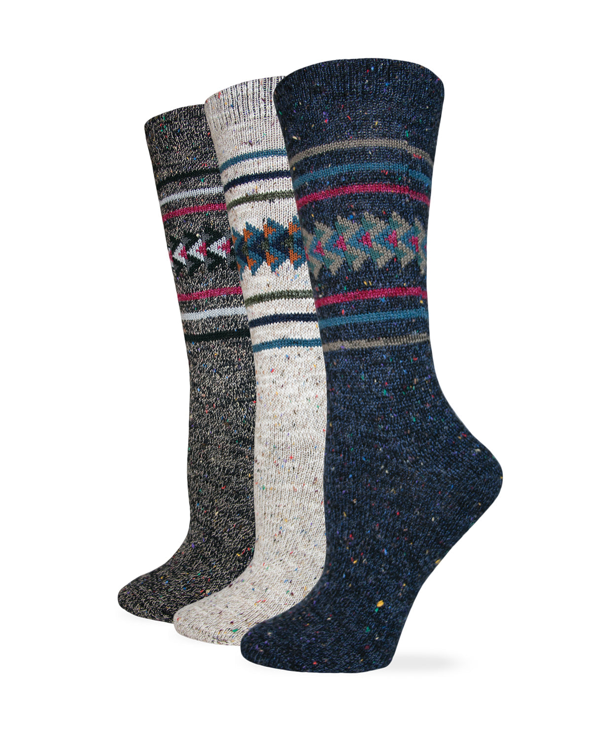 Wise Blend Ladies Aztec Pattern Crew Boot Socks 1 Pair Pack