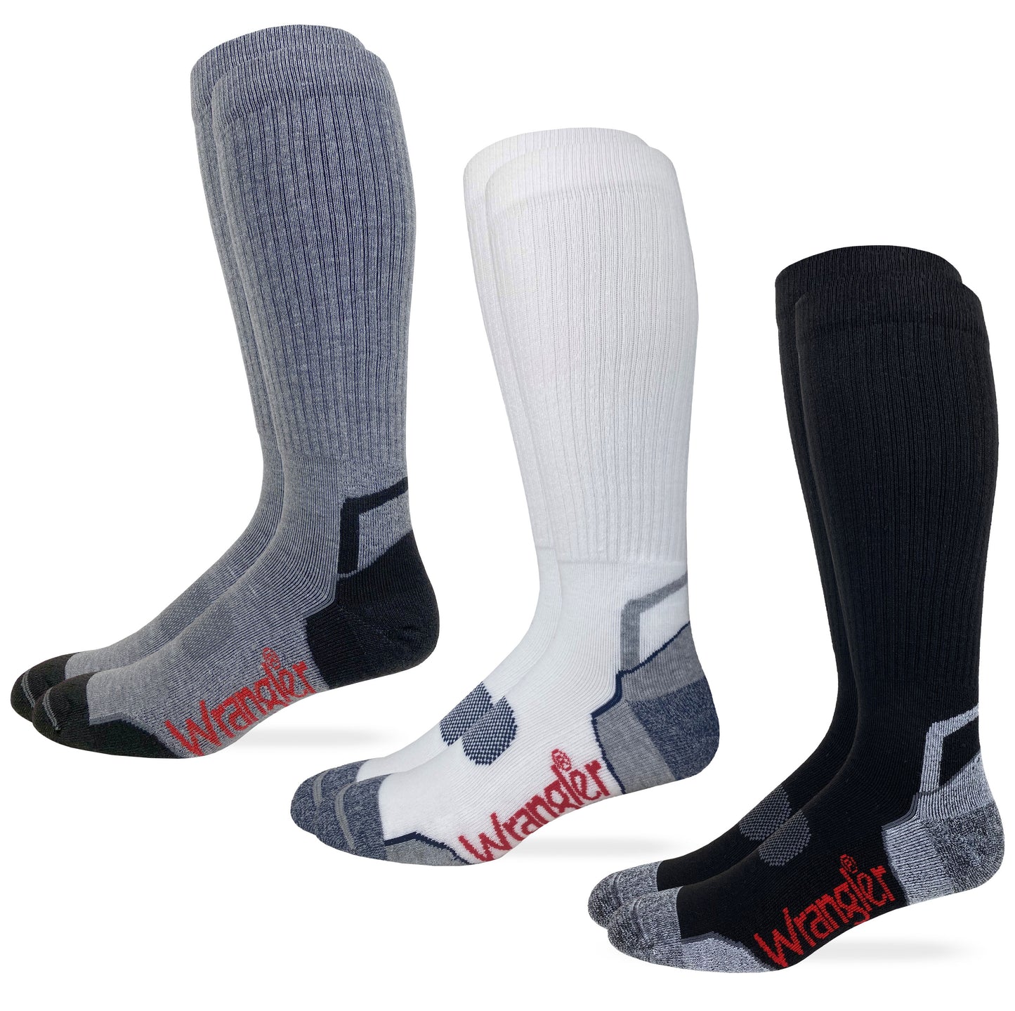 Wrangler Mens Ultra Dri Compression Tall Boot Socks 3 Pair Pack