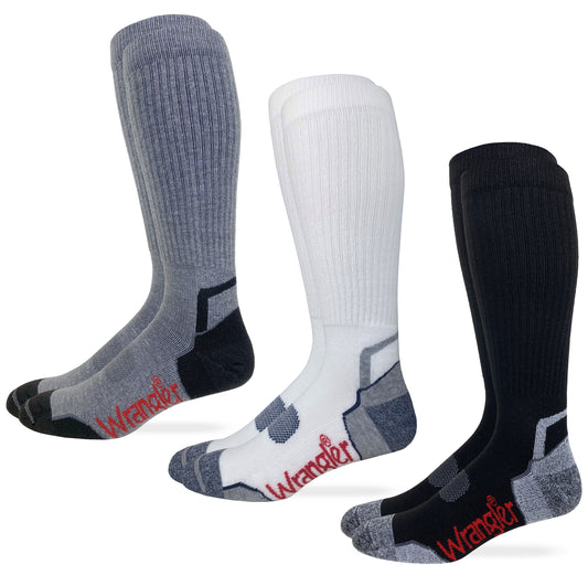 Wrangler Mens Ultra Dri Compression Tall Boot Socks 3 Pair Pack