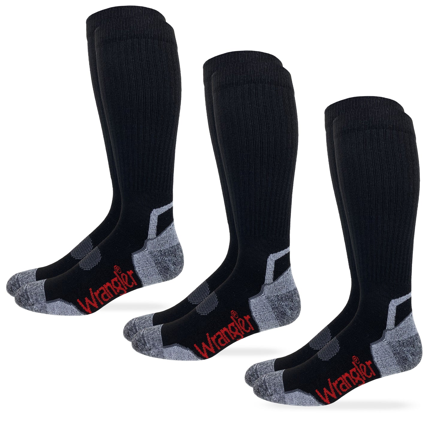 Wrangler Mens Ultra Dri Compression Tall Boot Socks 3 Pair Pack