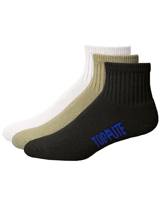 Top Flite Men's Sport Full Cushion Quarter Socks 3 Pair Pack