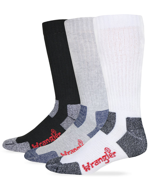 Wrangler Men's Steel Toe Boot Ultra-Dri Work Boot Socks 2 Pair Pack