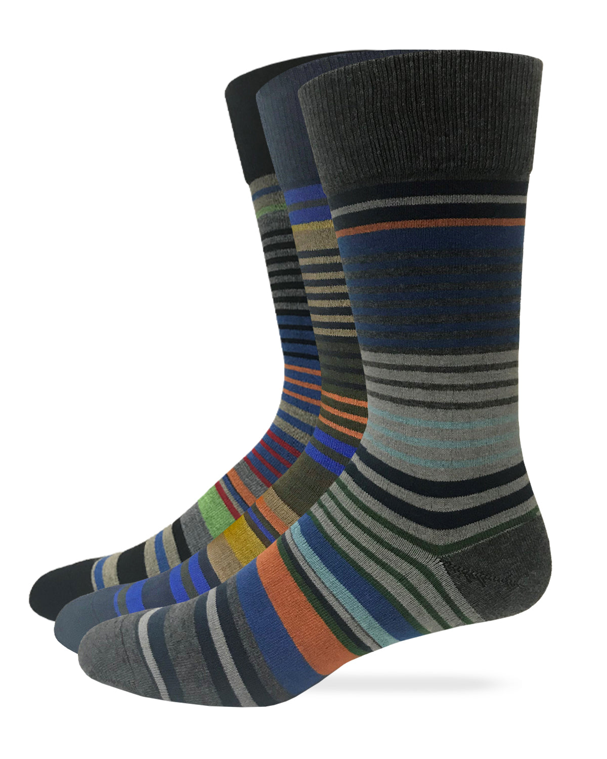 Top Flite Men's Stripe Crew Dress Socks 2 Pair Pack