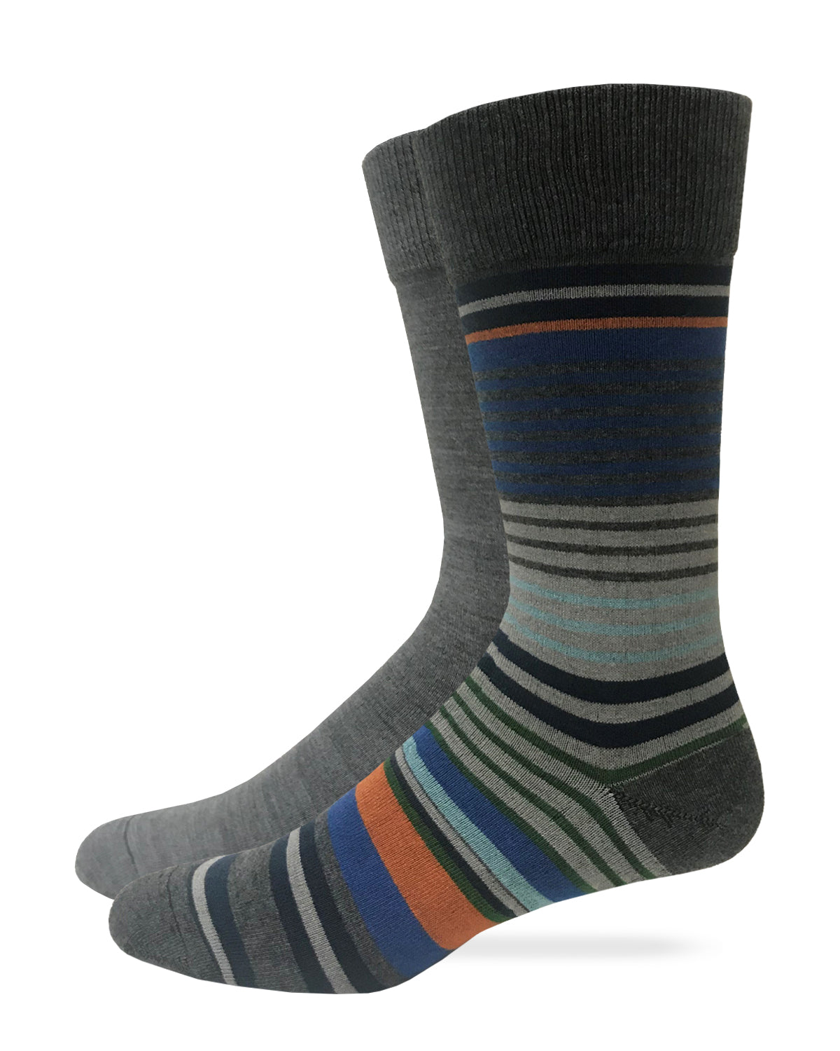 Top Flite Men's Stripe Crew Dress Socks 2 Pair Pack