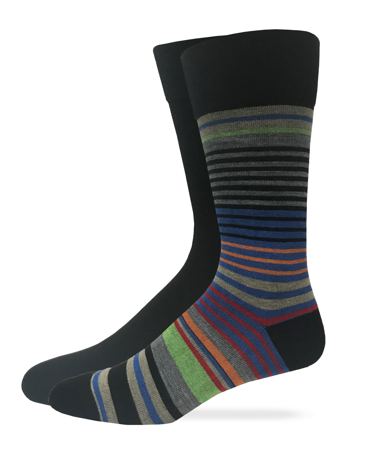 Top Flite Men's Stripe Crew Dress Socks 2 Pair Pack
