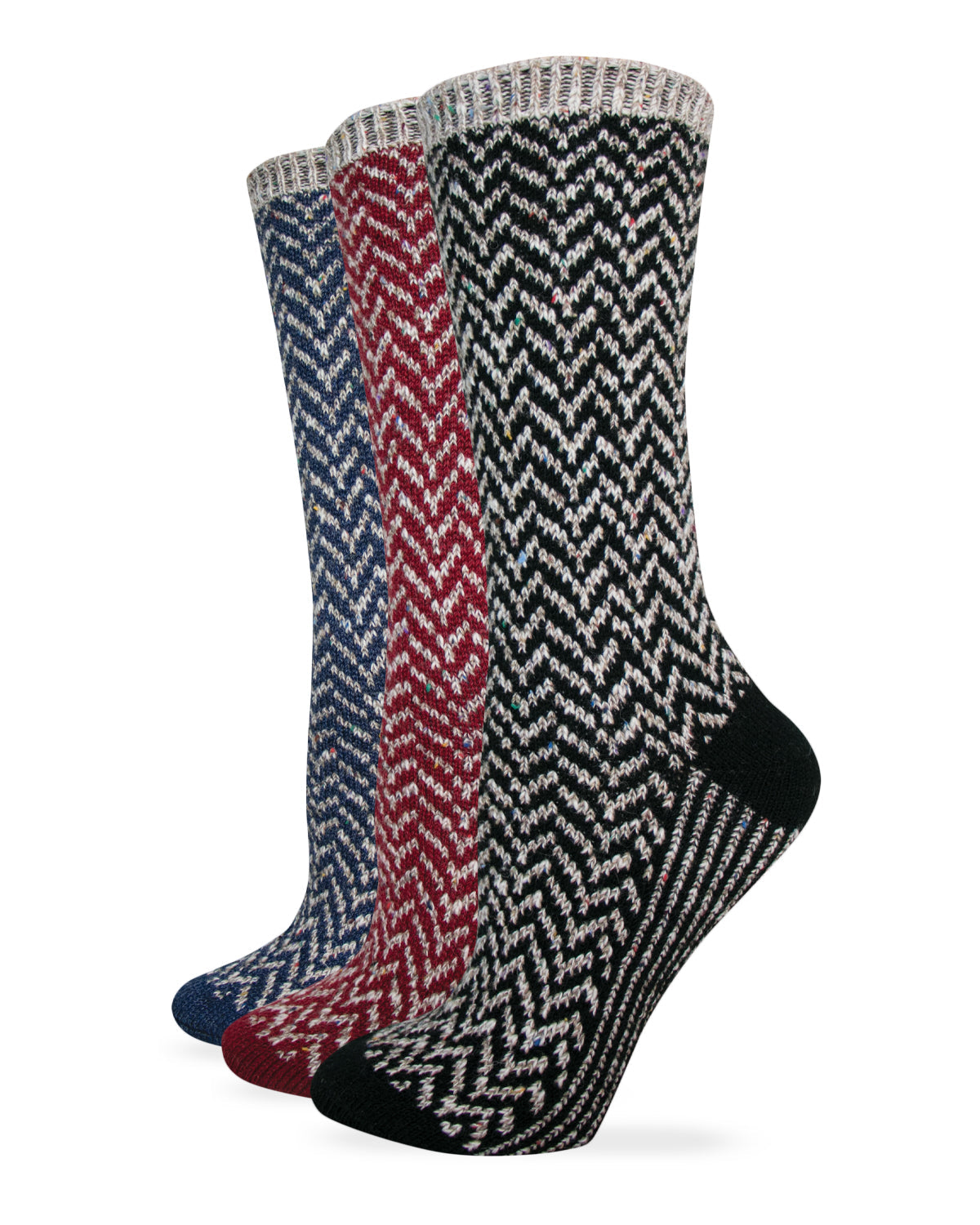 Wise Blend Ladies Chevron Pattern Crew Socks 1 Pair Pack