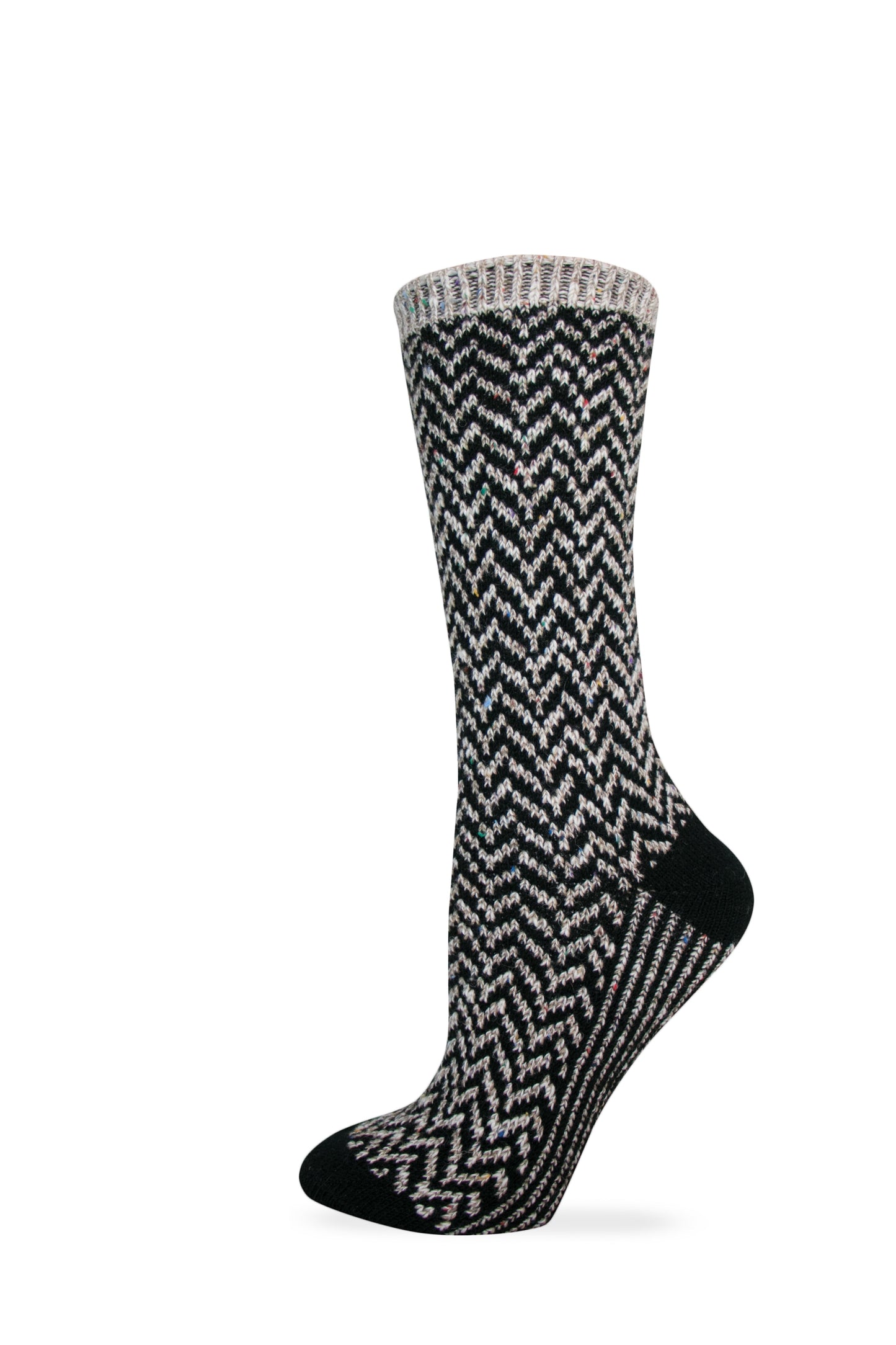 Wise Blend Ladies Chevron Pattern Crew Socks 1 Pair Pack