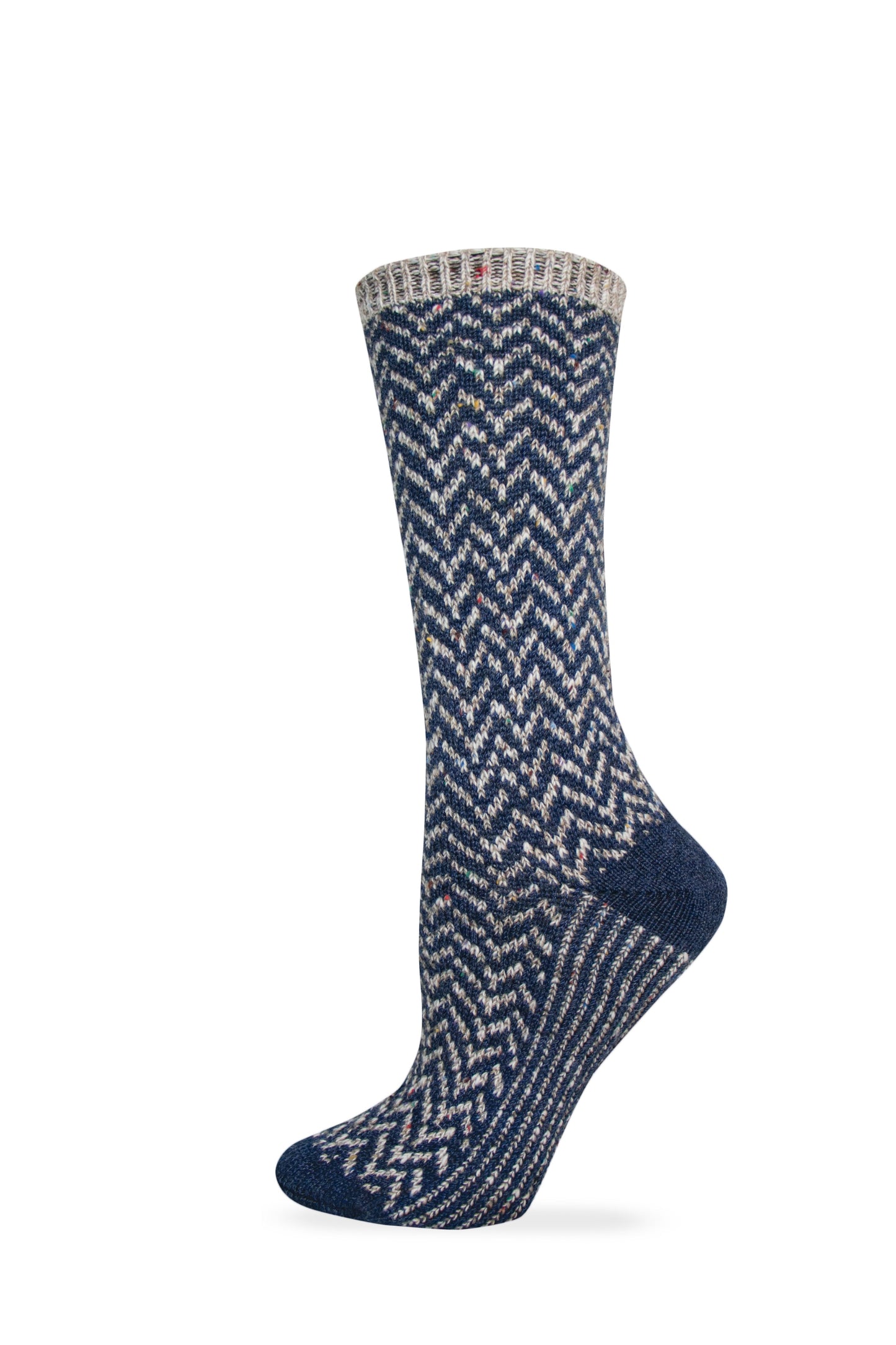 Wise Blend Ladies Chevron Pattern Crew Socks 1 Pair Pack