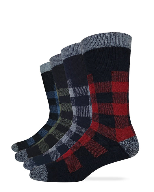 Carolina Ultimate Men's Buffalo Plaid Merino Wool Blend Boot Socks 1 Pair