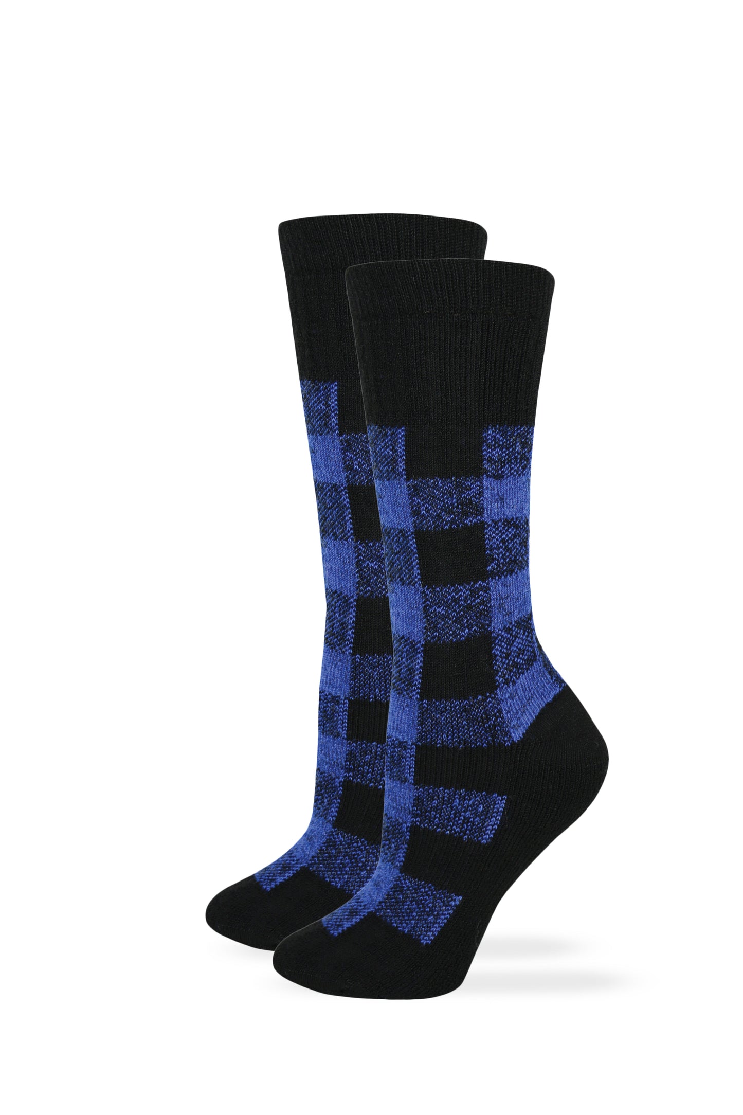 Wise Blend Ladies Merino Wool Blend Plaid Pattern Cushion Socks 1 Pair