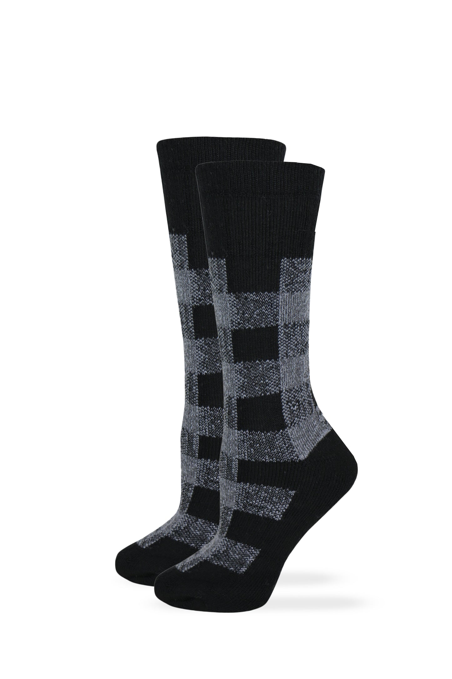 Wise Blend Ladies Merino Wool Blend Plaid Pattern Cushion Socks 1 Pair