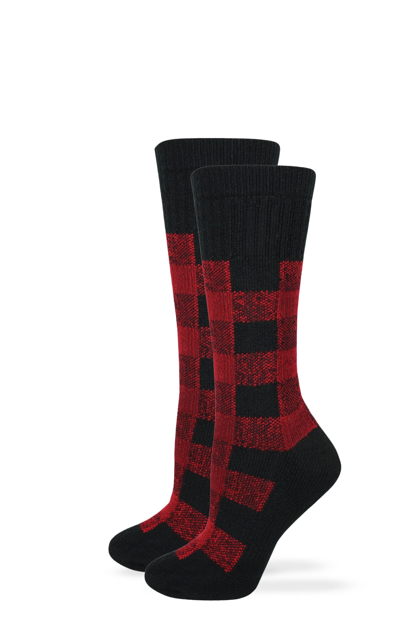 Wise Blend Ladies Merino Wool Blend Plaid Pattern Cushion Socks 1 Pair